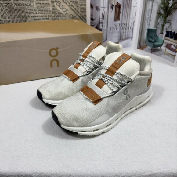 On Cloudnova White Pearl Running Shoes Womens Sneaker - Picture 2 of 7